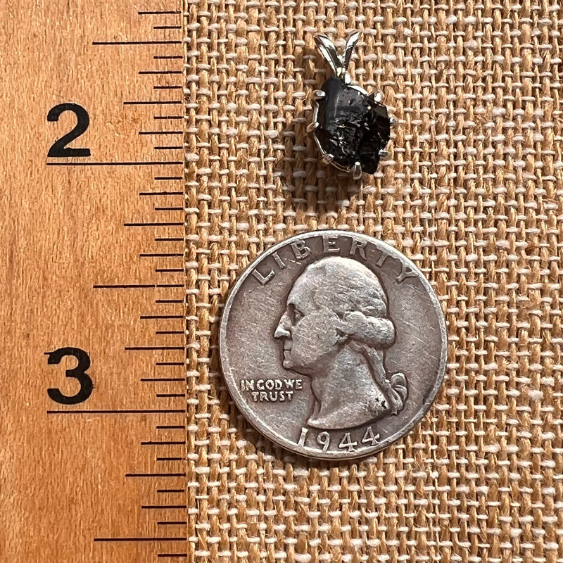 Raw Shungite Pendant Silver Elite Noble #7157-Moldavite Life