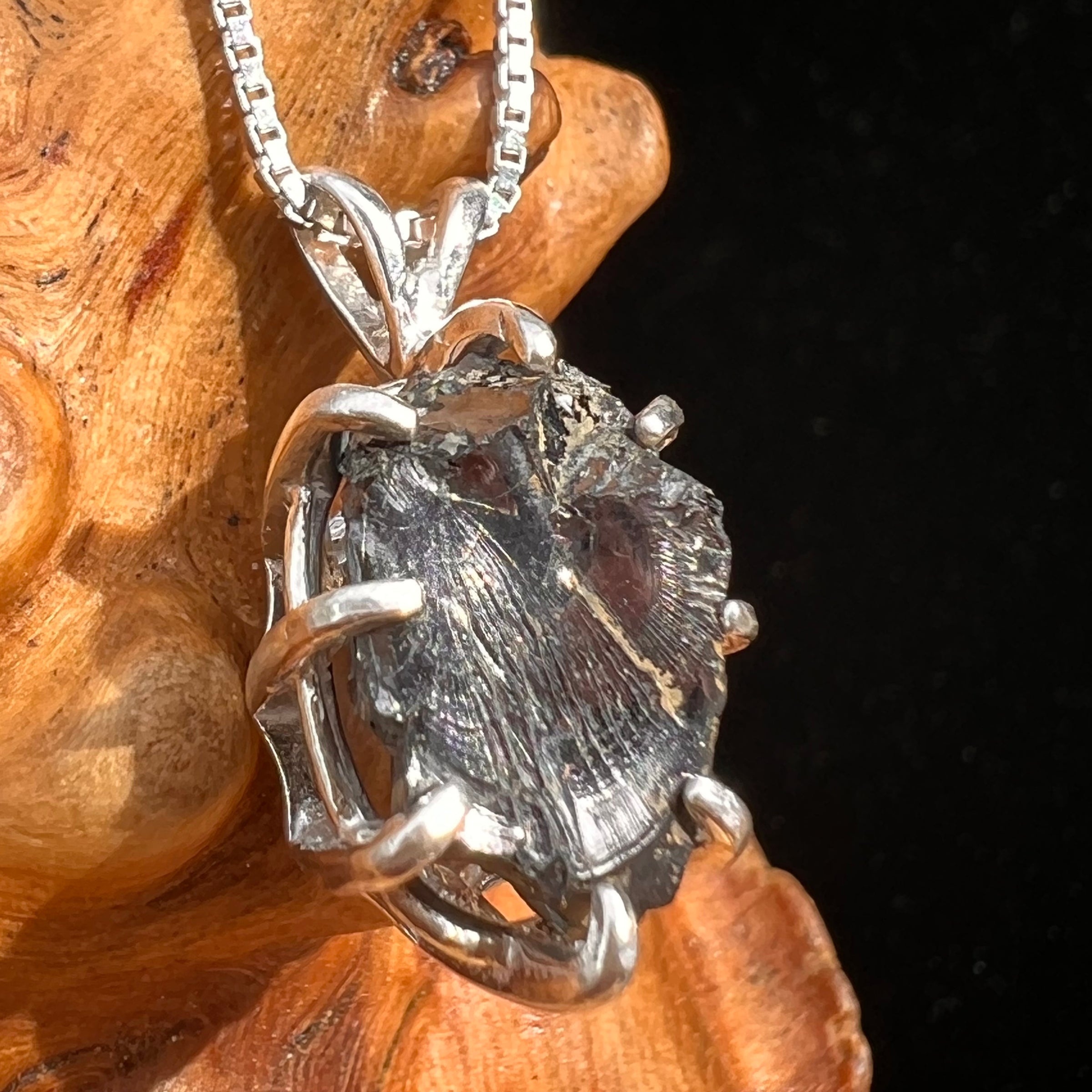 Raw Shungite Pendant Silver Elite Noble #7170-Moldavite Life