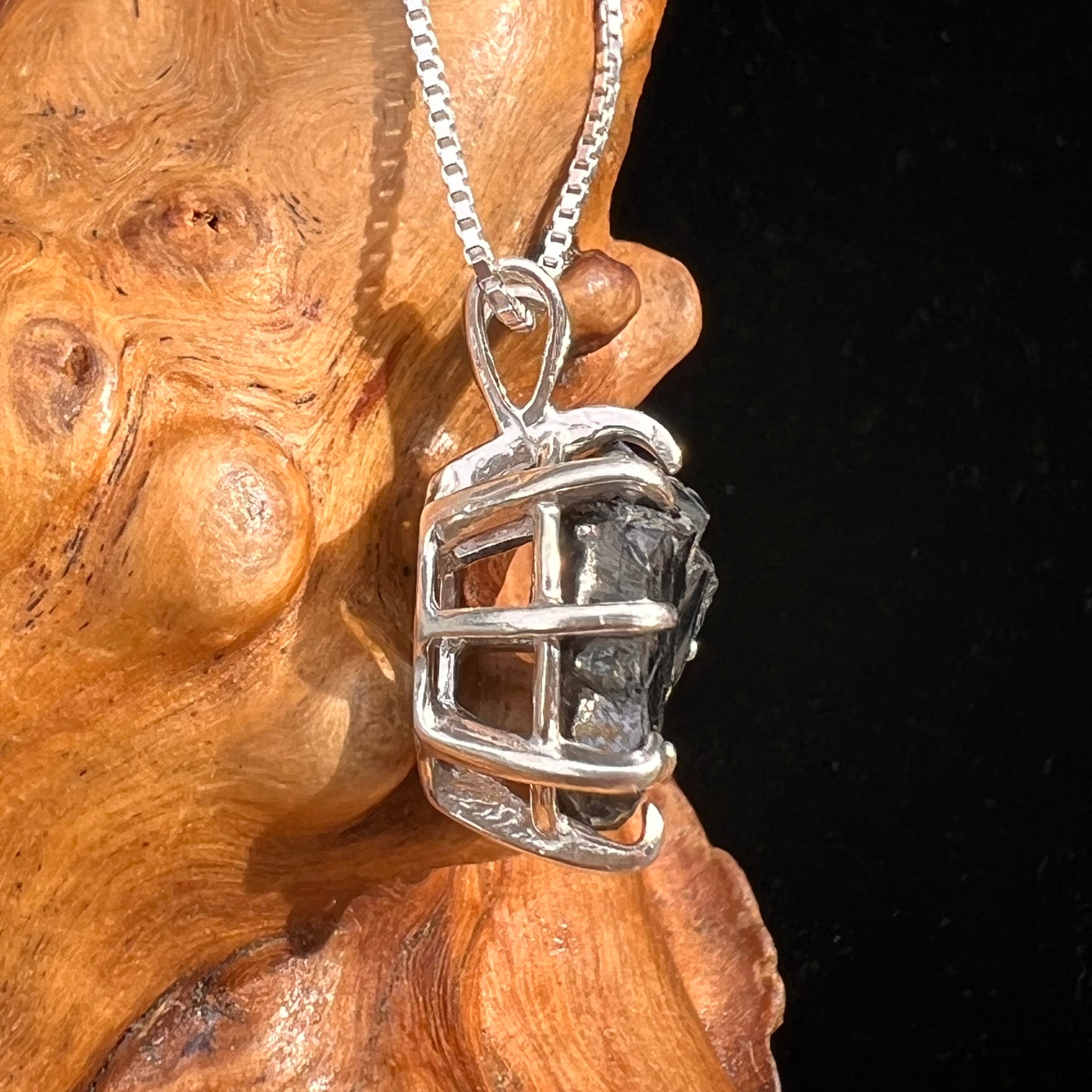 Raw Shungite Pendant Silver Elite Noble #7170-Moldavite Life