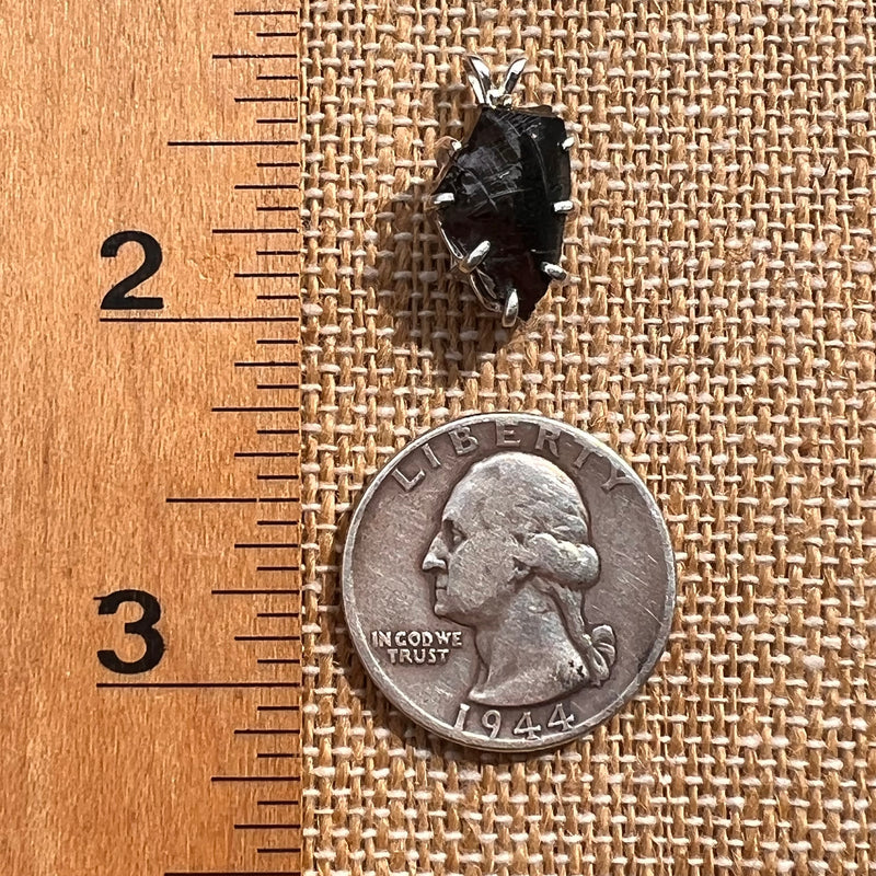 Raw Shungite Pendant Silver Elite Noble #7171-Moldavite Life