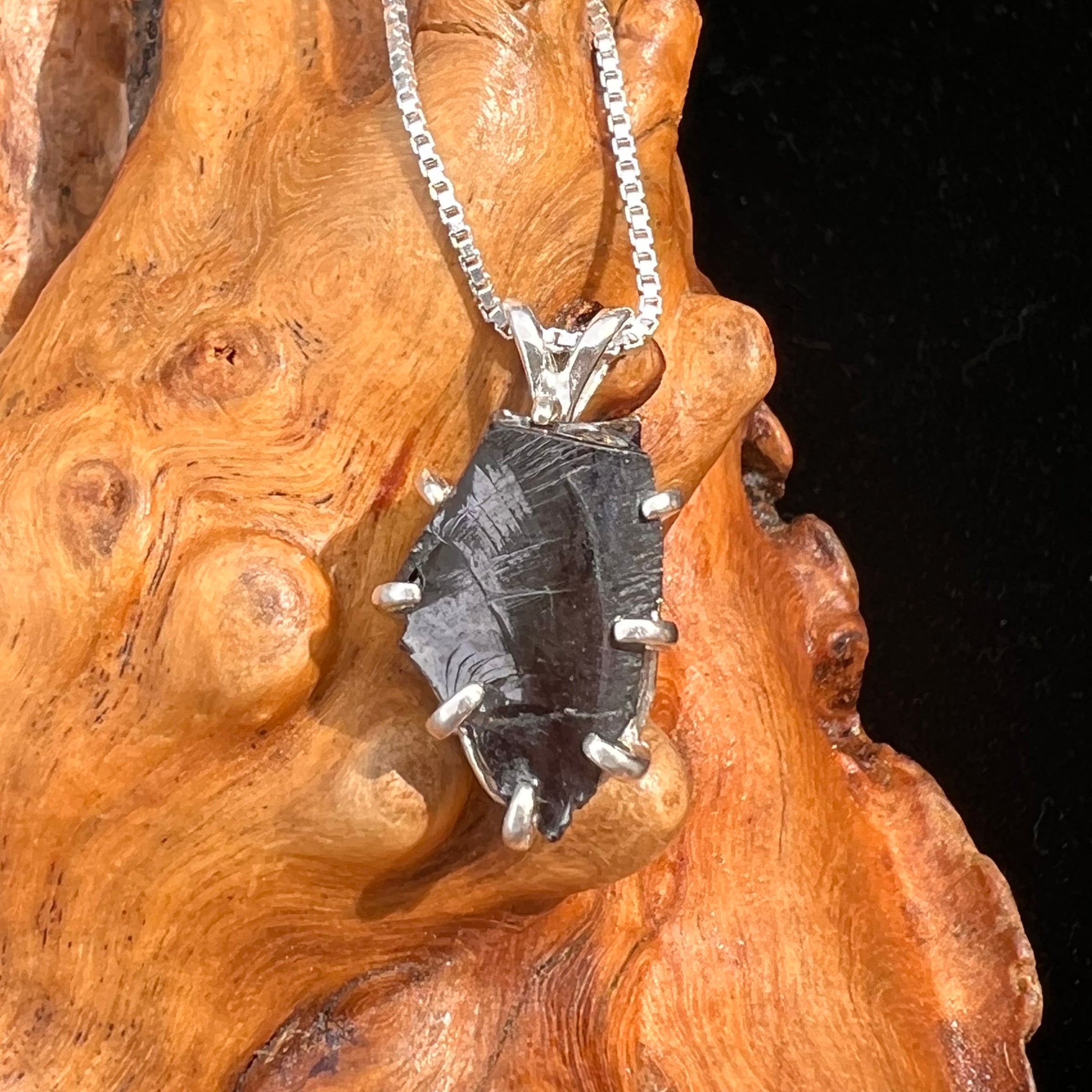 Raw Shungite Pendant Silver Elite Noble #7171-Moldavite Life