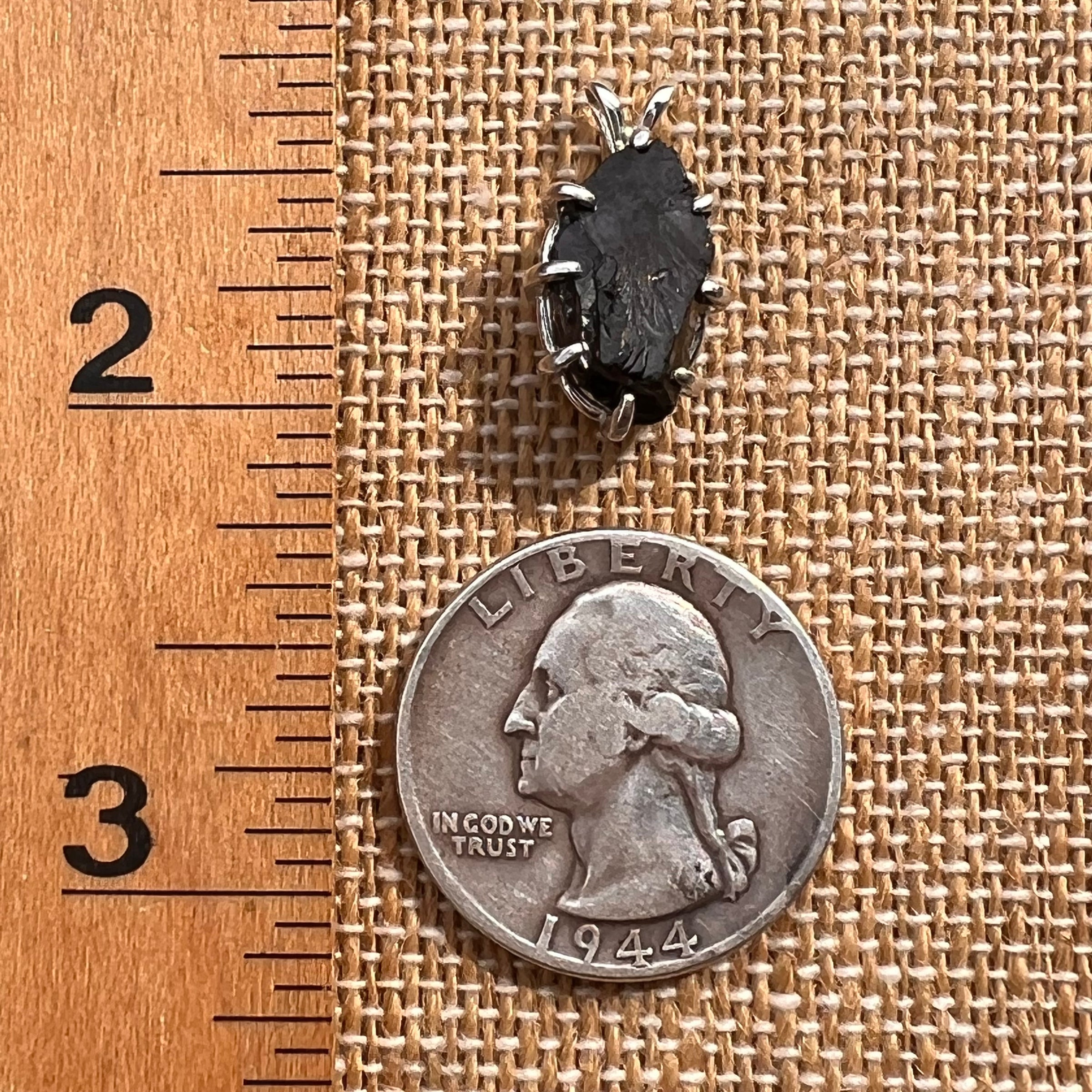 Raw Shungite Pendant Silver Elite Noble #7176-Moldavite Life