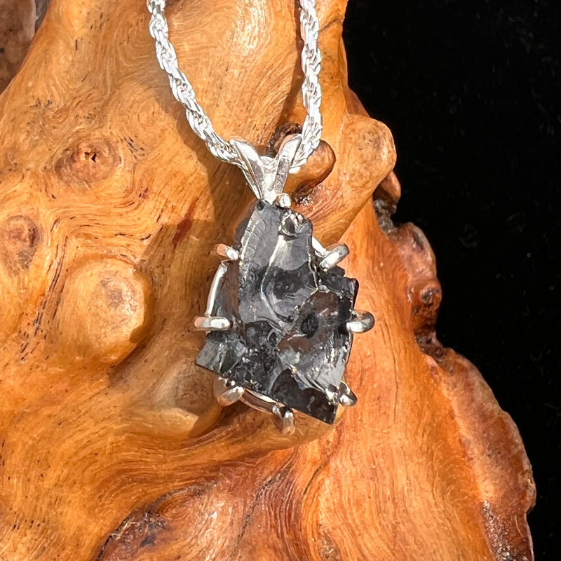Raw Shungite Pendant Silver Elite Noble #7178-Moldavite Life