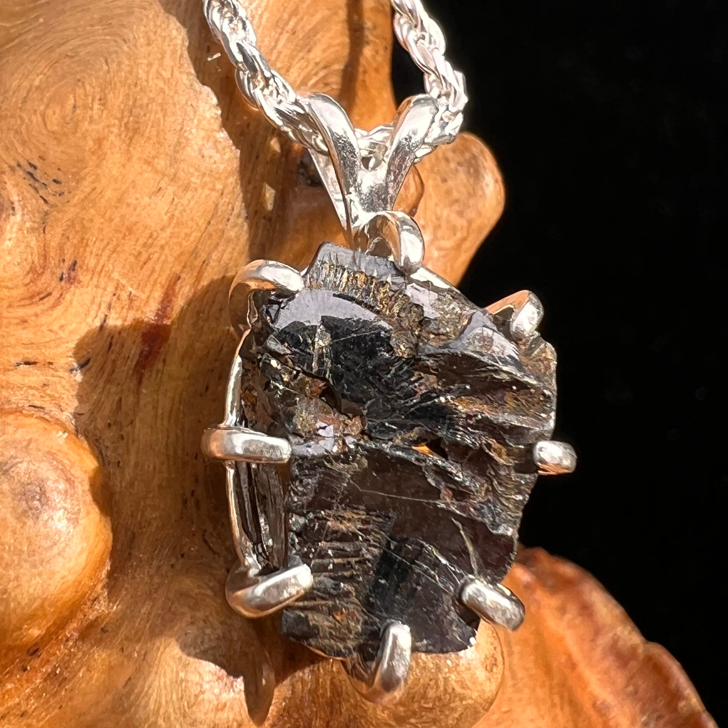 Raw Shungite Pendant Silver Elite Noble #7192-Moldavite Life