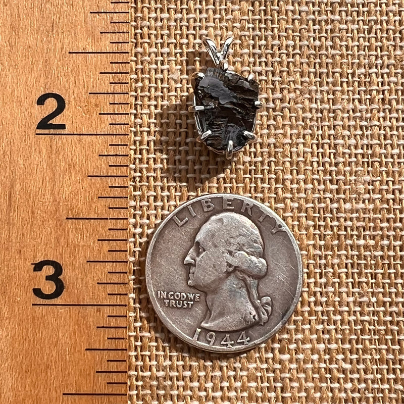 Raw Shungite Pendant Silver Elite Noble #7192-Moldavite Life