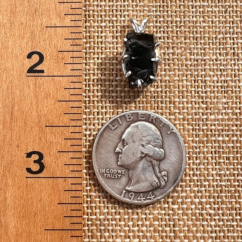 Raw Shungite Pendant Silver Elite Noble #7194-Moldavite Life