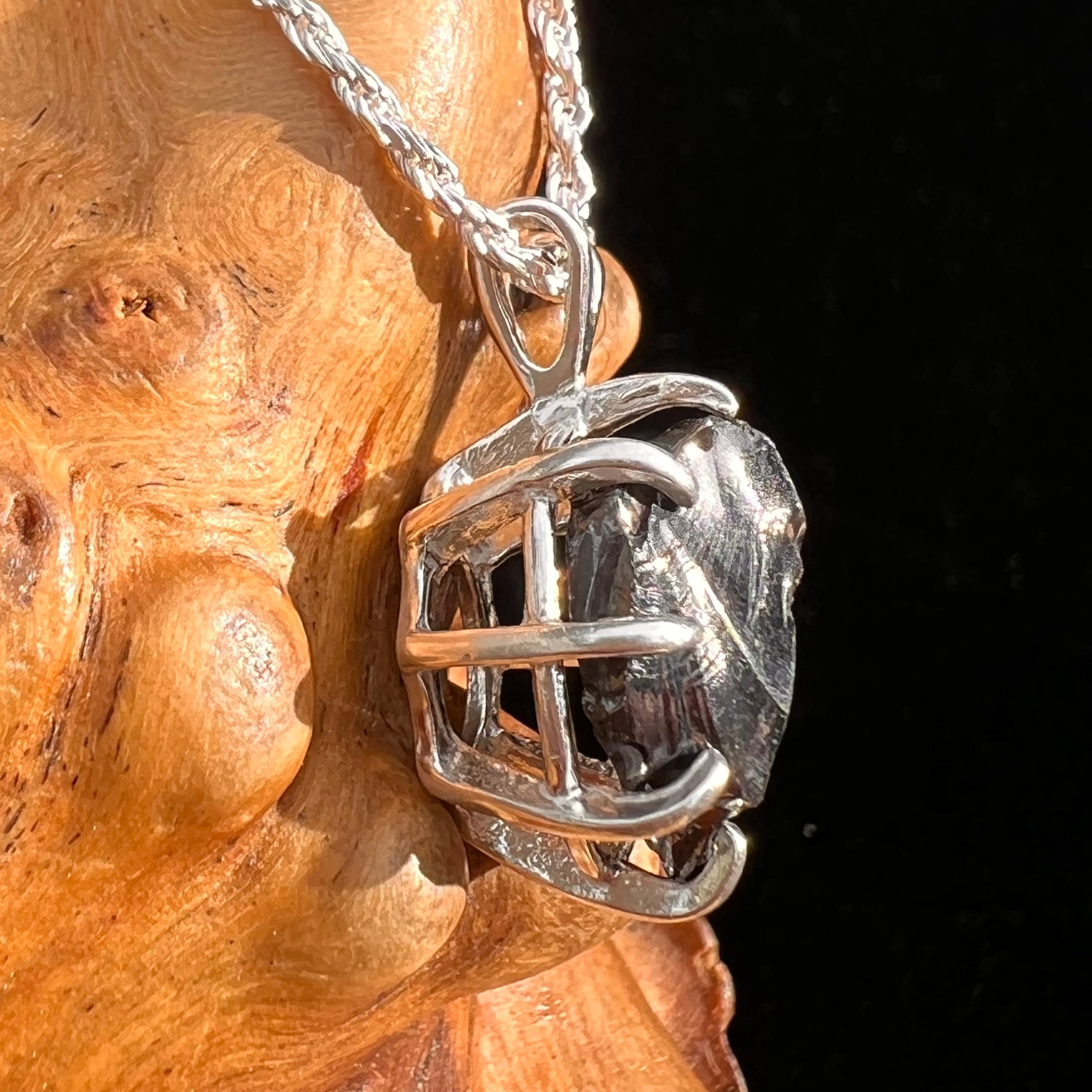 Raw Shungite Pendant Silver Elite Noble #7198-Moldavite Life