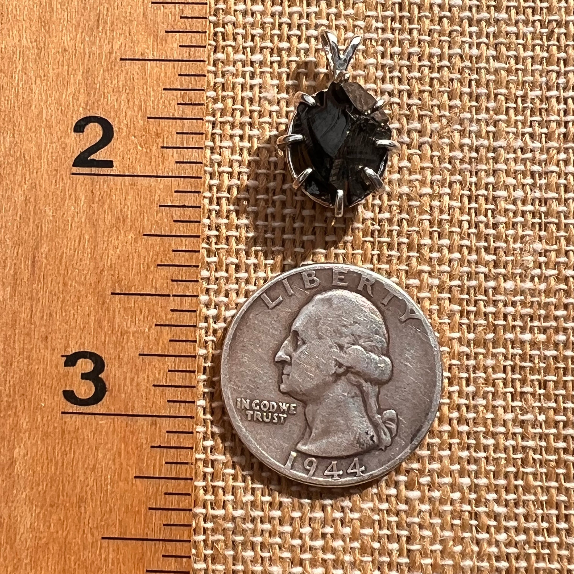 Raw Shungite Pendant Silver Elite Noble #7198-Moldavite Life