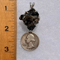 Raw Smoky Citrine Crystal Pendant Sterling #6757-Moldavite Life