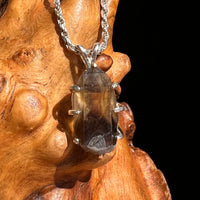 Raw Smoky Citrine Crystal Pendant Sterling #6759-Moldavite Life