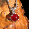 Red Carnelian Pendant Sterling Silver #6498-Moldavite Life