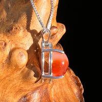 Red Carnelian Pendant Sterling Silver #6500-Moldavite Life