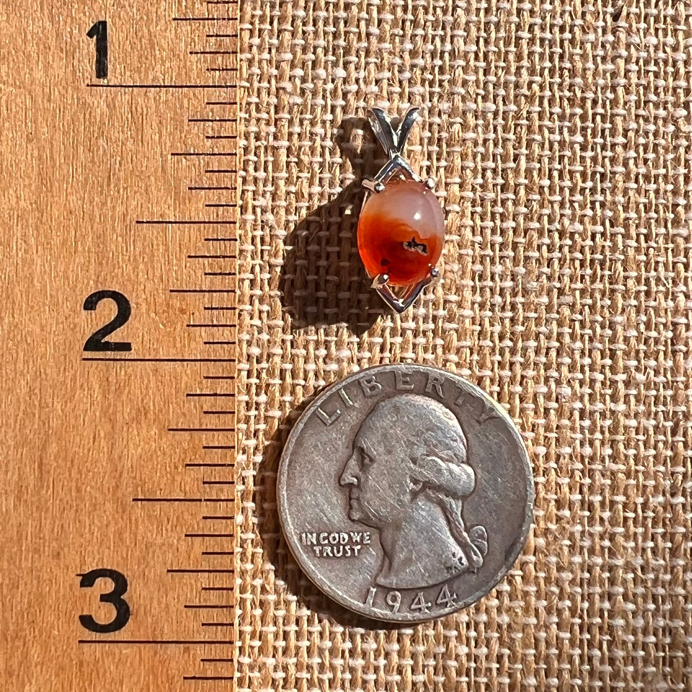 Red Carnelian Pendant Sterling Silver #6500-Moldavite Life