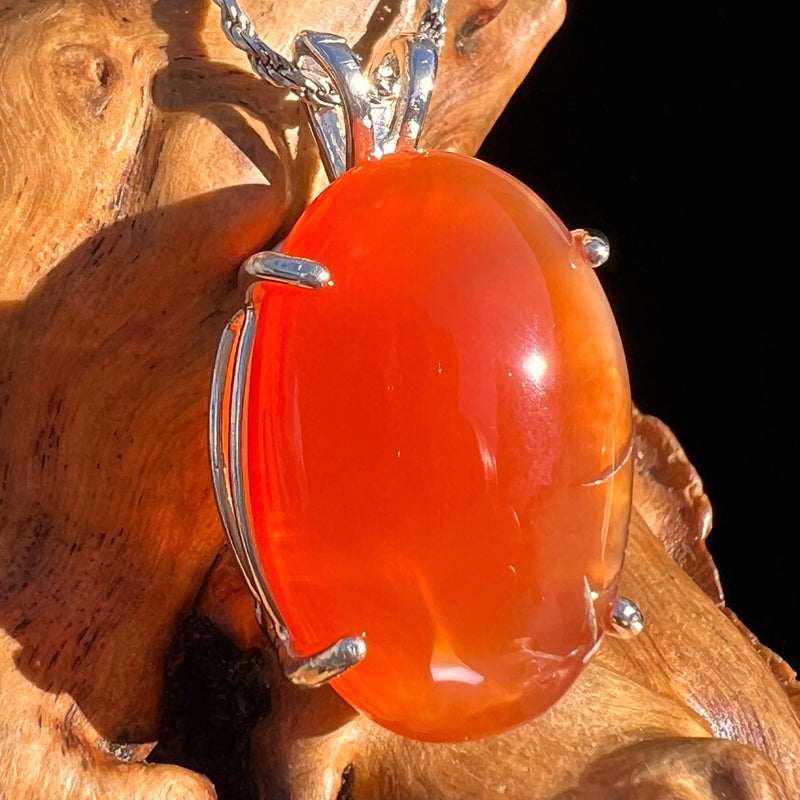 Red Carnelian Pendant Sterling Silver #6501-Moldavite Life