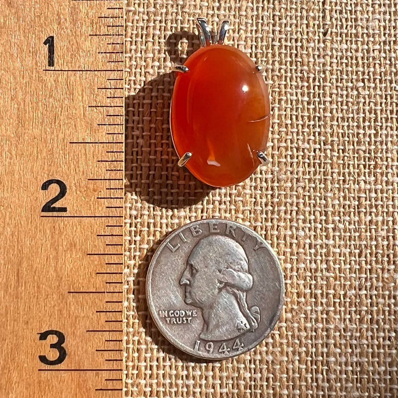 Red Carnelian Pendant Sterling Silver #6501-Moldavite Life