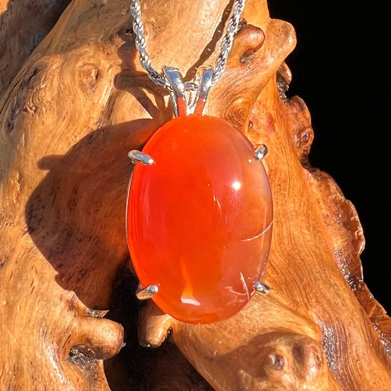 Red Carnelian Pendant Sterling Silver #6501-Moldavite Life