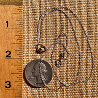 Red Ruby Heart Necklace Sterling Silver #8202-Moldavite Life
