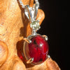 Red Spessartine Garnet & Moldavite Necklace Sterling #6627-Moldavite Life