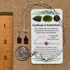 Red Spessartine Garnet & Moldavite Necklace Sterling #7868-Moldavite Life