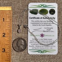 Rose Quartz & Moldavite Necklace Sterling Silver #8688-Moldavite Life