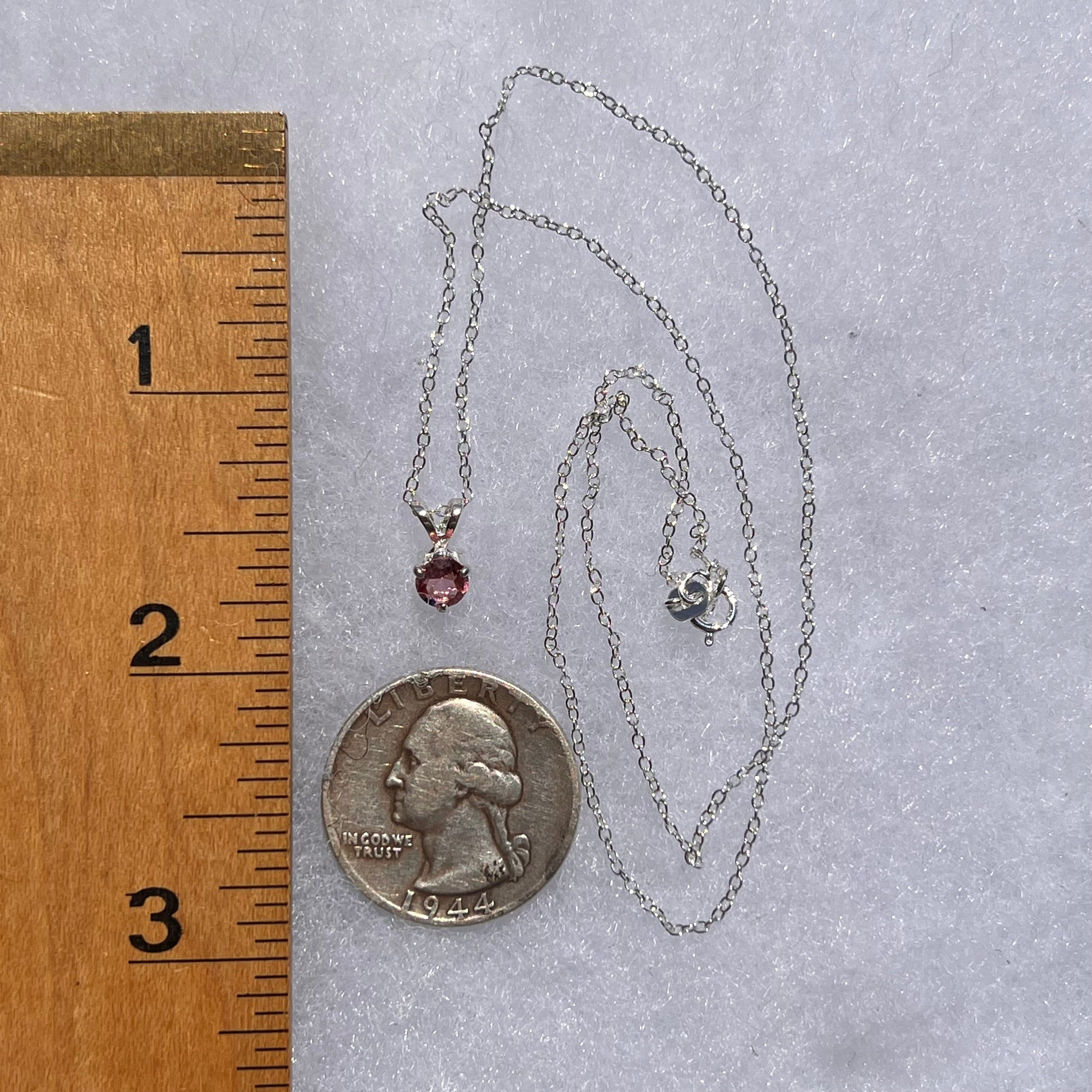 Rubellite Pink Tourmaline Necklace Sterling #5157-Moldavite Life
