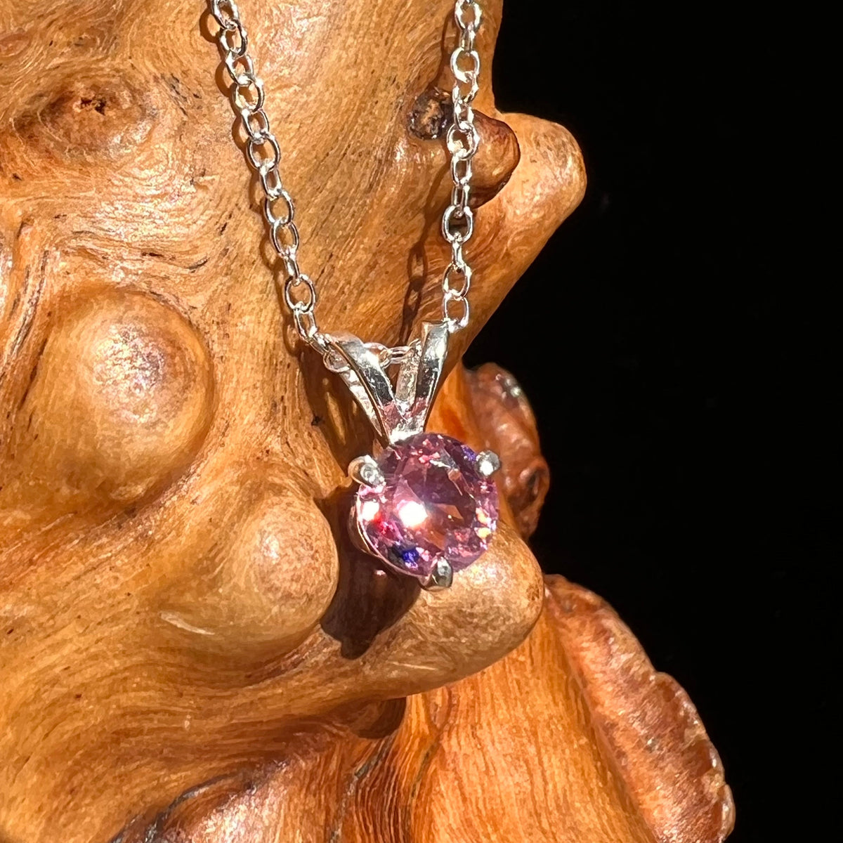 Rubellite Pink Tourmaline Necklace Sterling #5157-Moldavite Life