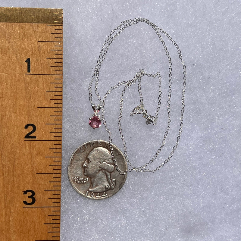 Rubellite Pink Tourmaline Necklace Sterling #5158-Moldavite Life