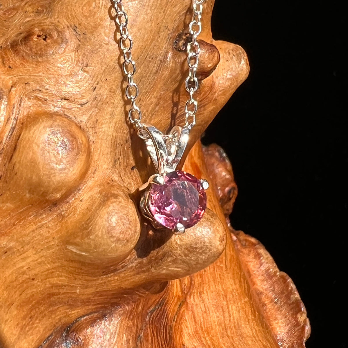 Rubellite Pink Tourmaline Necklace Sterling #5159-Moldavite Life