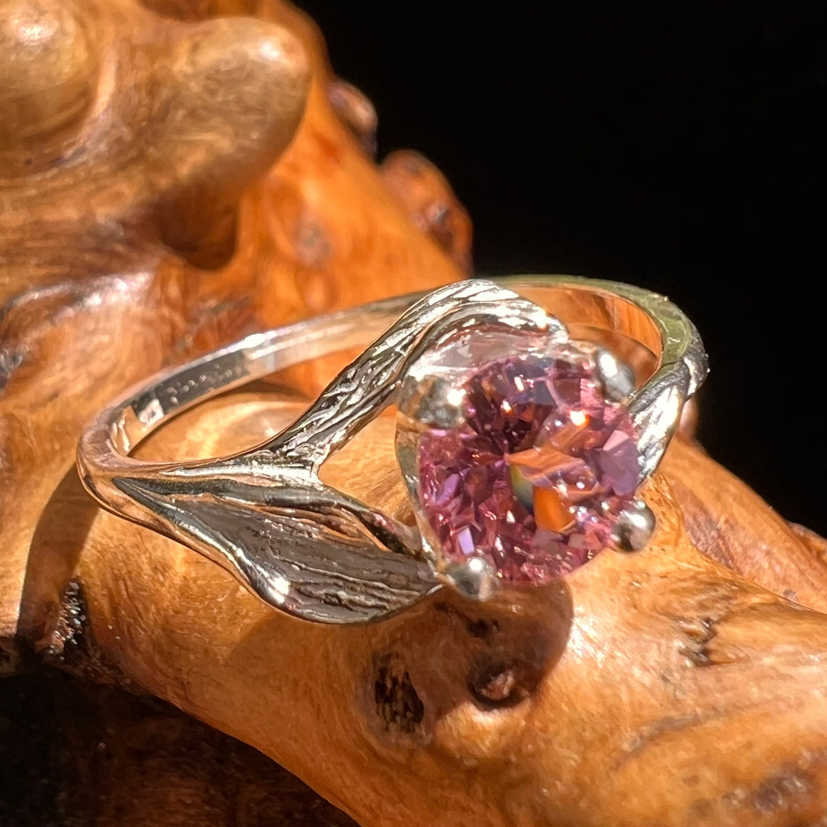 Rubellite Pink Tourmaline Ring Sterling Silver #5145-Moldavite Life