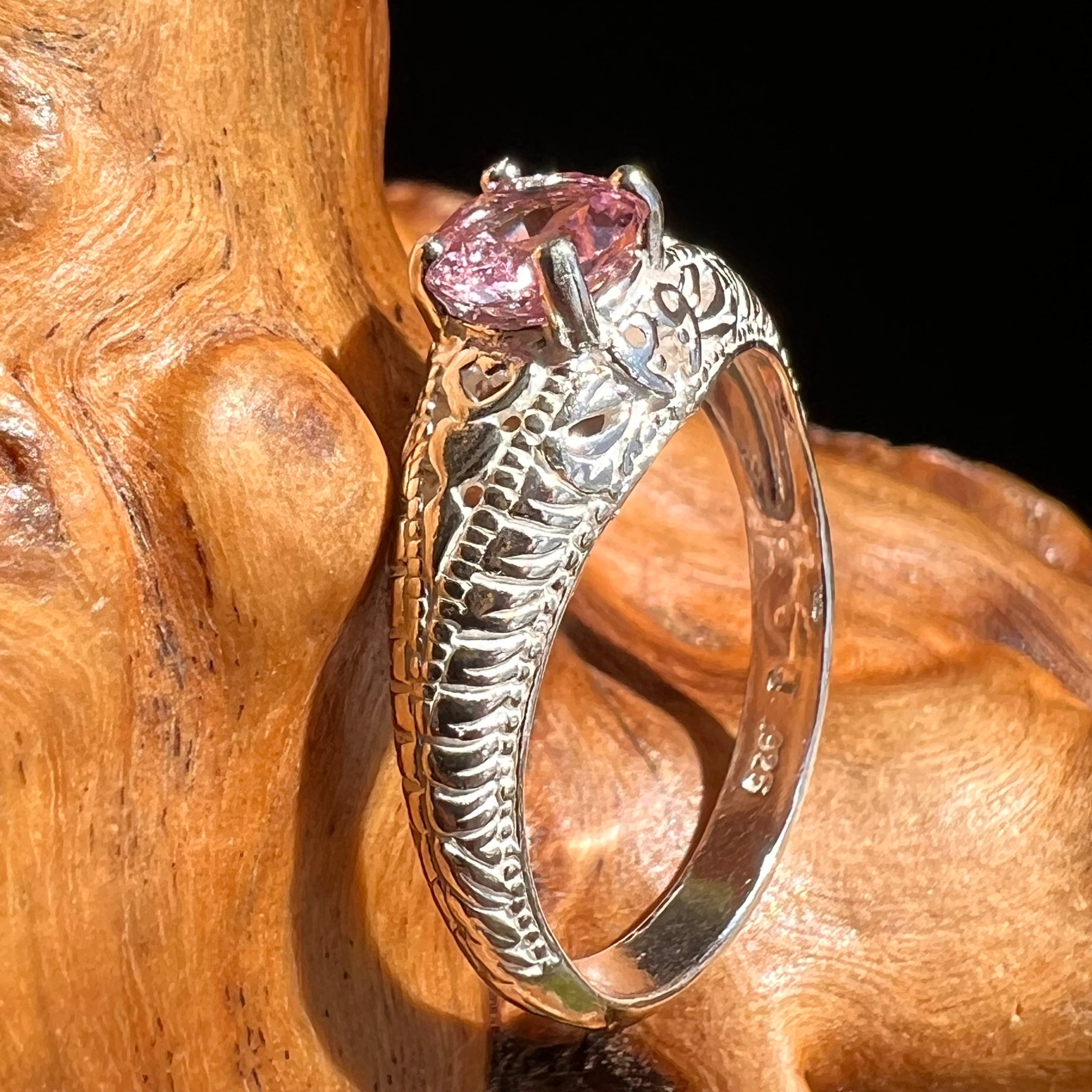 Rubellite Pink Tourmaline Ring Sterling Silver #5148-Moldavite Life