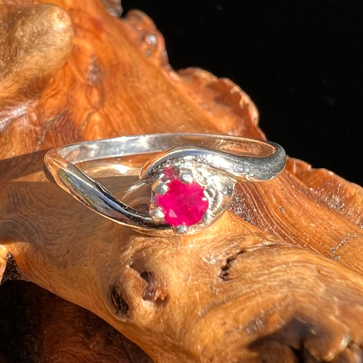 Ruby Ring Sterling Silver Size 7.75 #3923-Moldavite Life