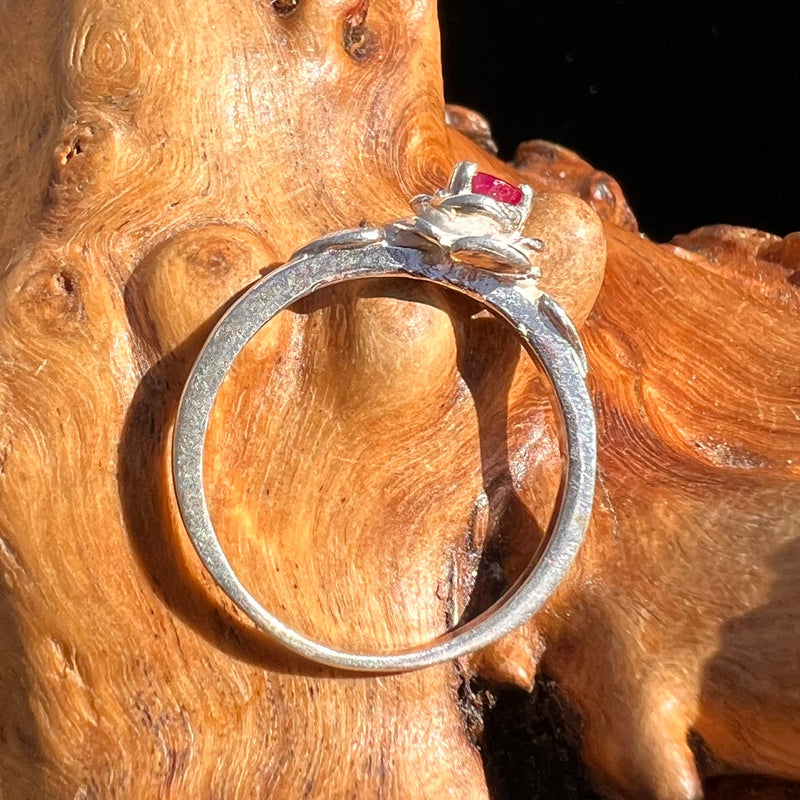 Ruby Rose Ring Sterling Silver Size #3922-Moldavite Life