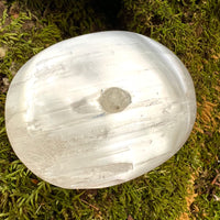 Selenite & Phenakite Palm Stone for Energy Clearing #1-Moldavite Life