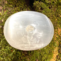 Selenite & Phenakite Palm Stone for Energy Clearing #4-Moldavite Life