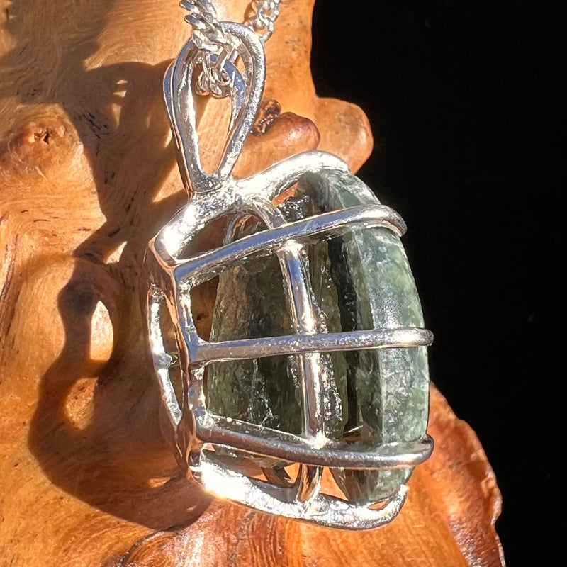 Seraphinite & Moldavite Pendant Sterling #6571-Moldavite Life