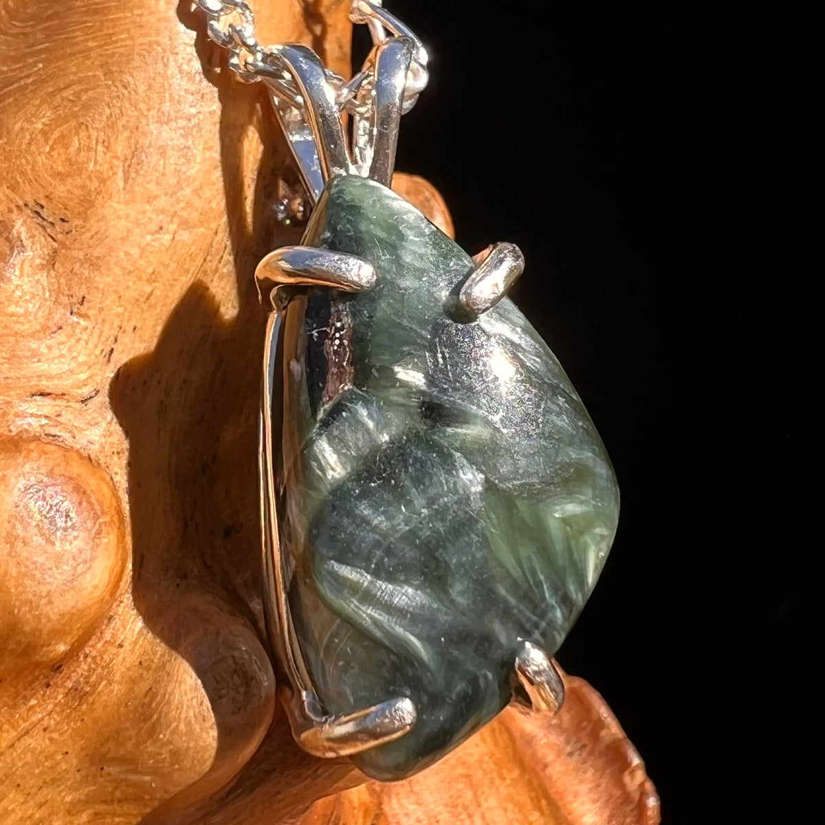 Seraphinite Pendant Sterling Silver #6559-Moldavite Life