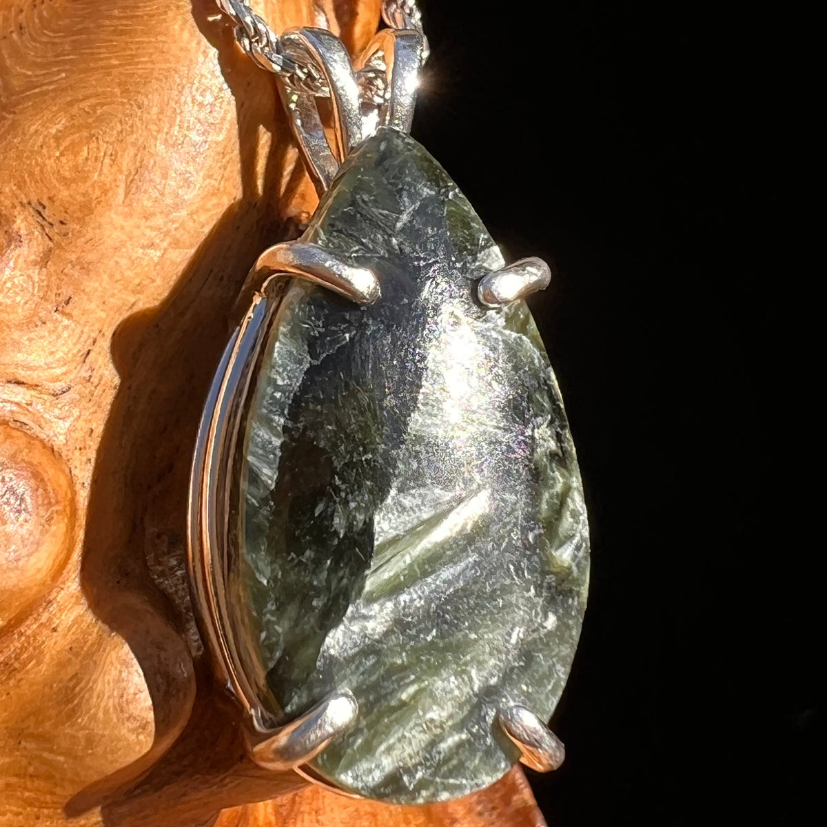 Seraphinite Pendant Sterling Silver #6565-Moldavite Life