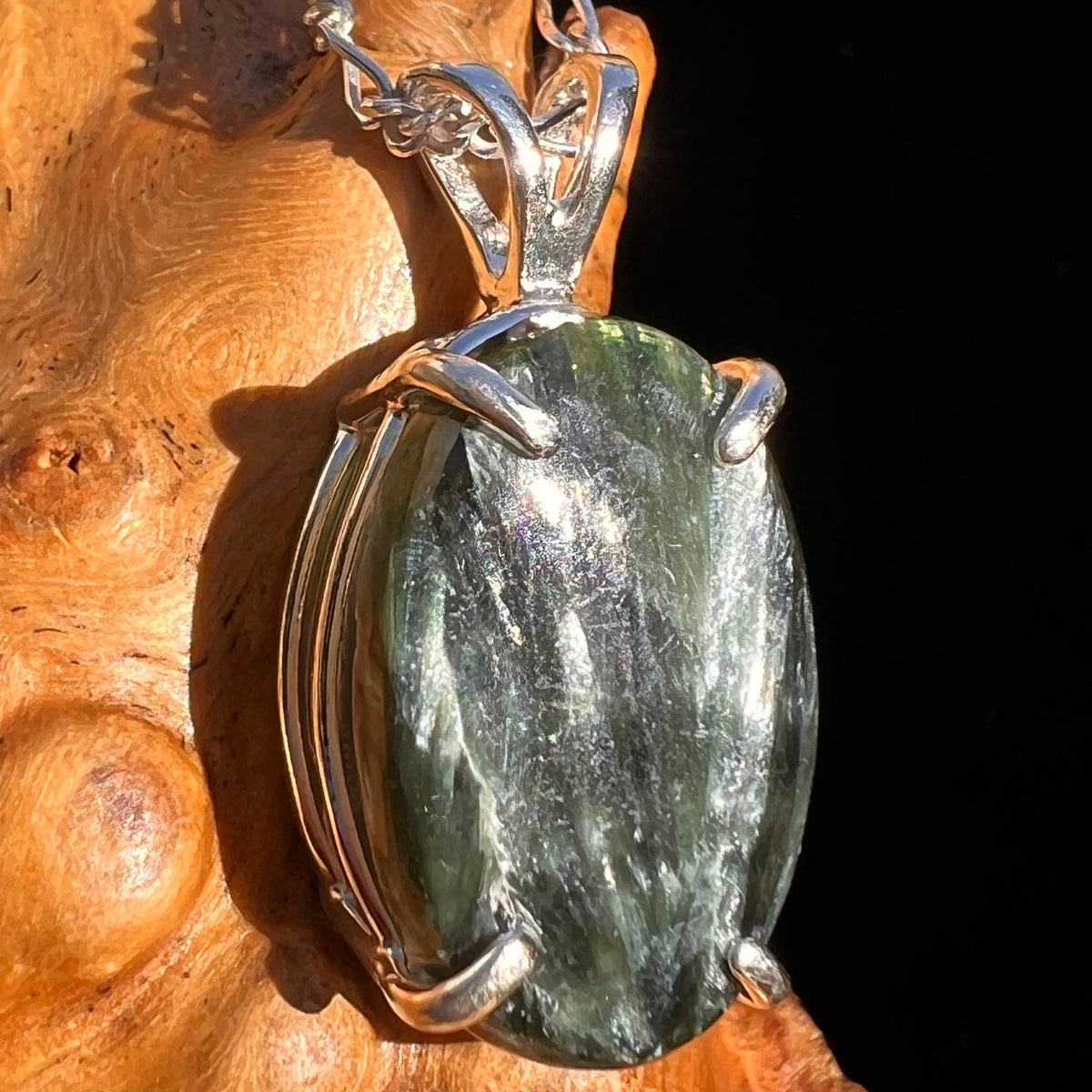 Seraphinite Pendant Sterling Silver #6567-Moldavite Life