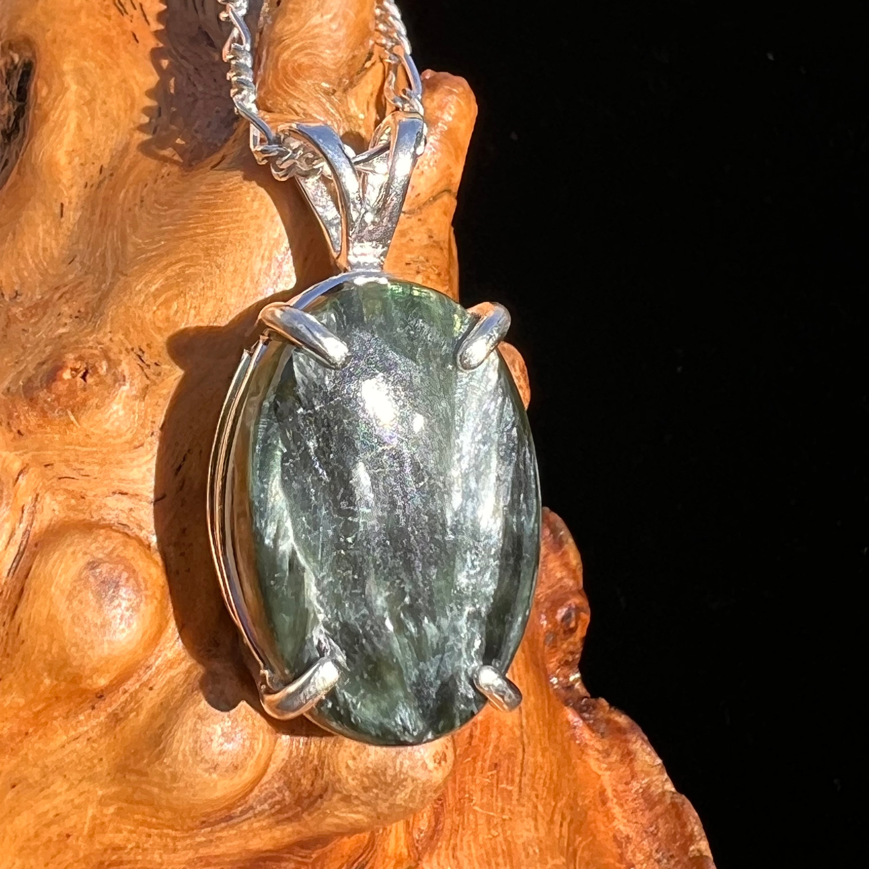 Seraphinite Pendant Green Seraphinite PENDANT Jewelry Seraphinite Healing Necklace Artisan Jewelry Gift Her Him Stone Size 27x40 selling MM C-727