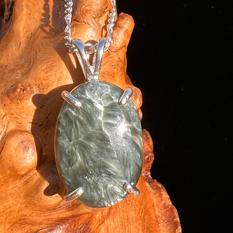 Seraphinite Pendant Sterling Silver #6568-Moldavite Life