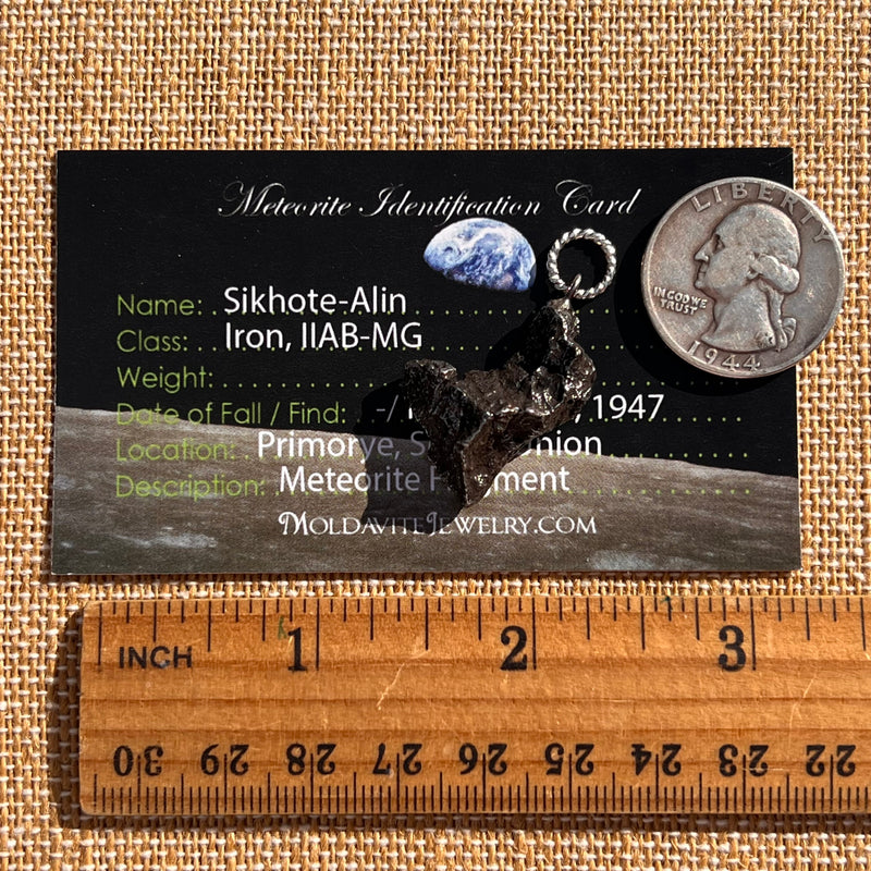 Sikhote Alin Meteorite Pendant Sterling Silver #7402-Moldavite Life