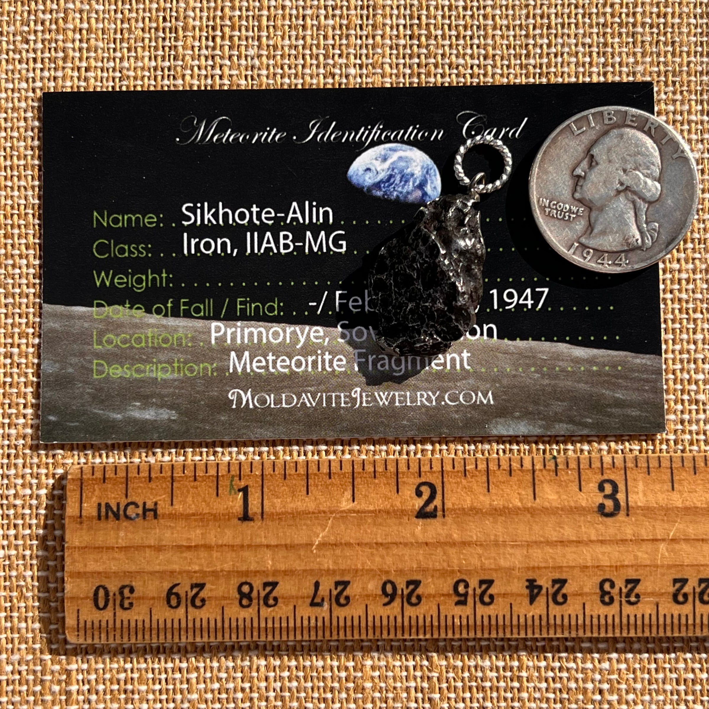 Sikhote Alin Meteorite Pendant Sterling Silver #7403-Moldavite Life