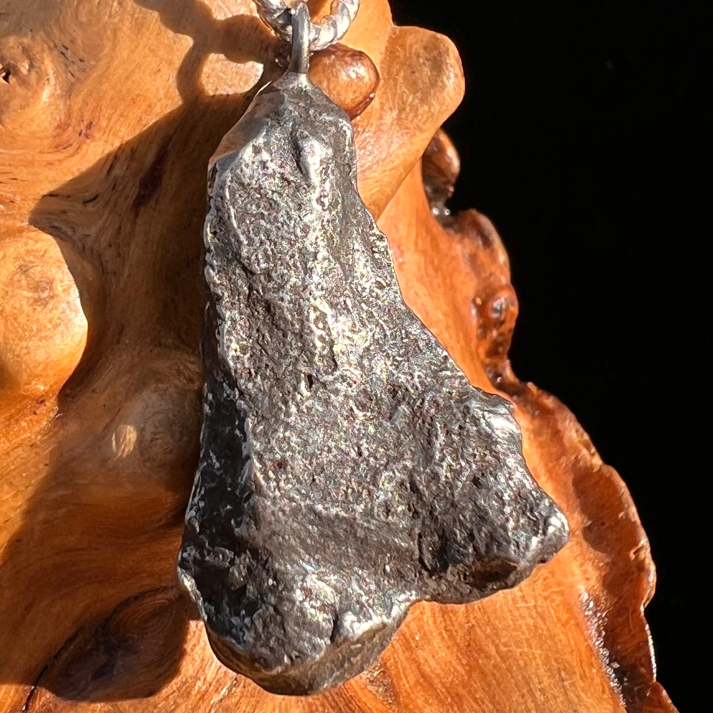 Sikhote Alin Meteorite Pendant Sterling Silver #7404-Moldavite Life
