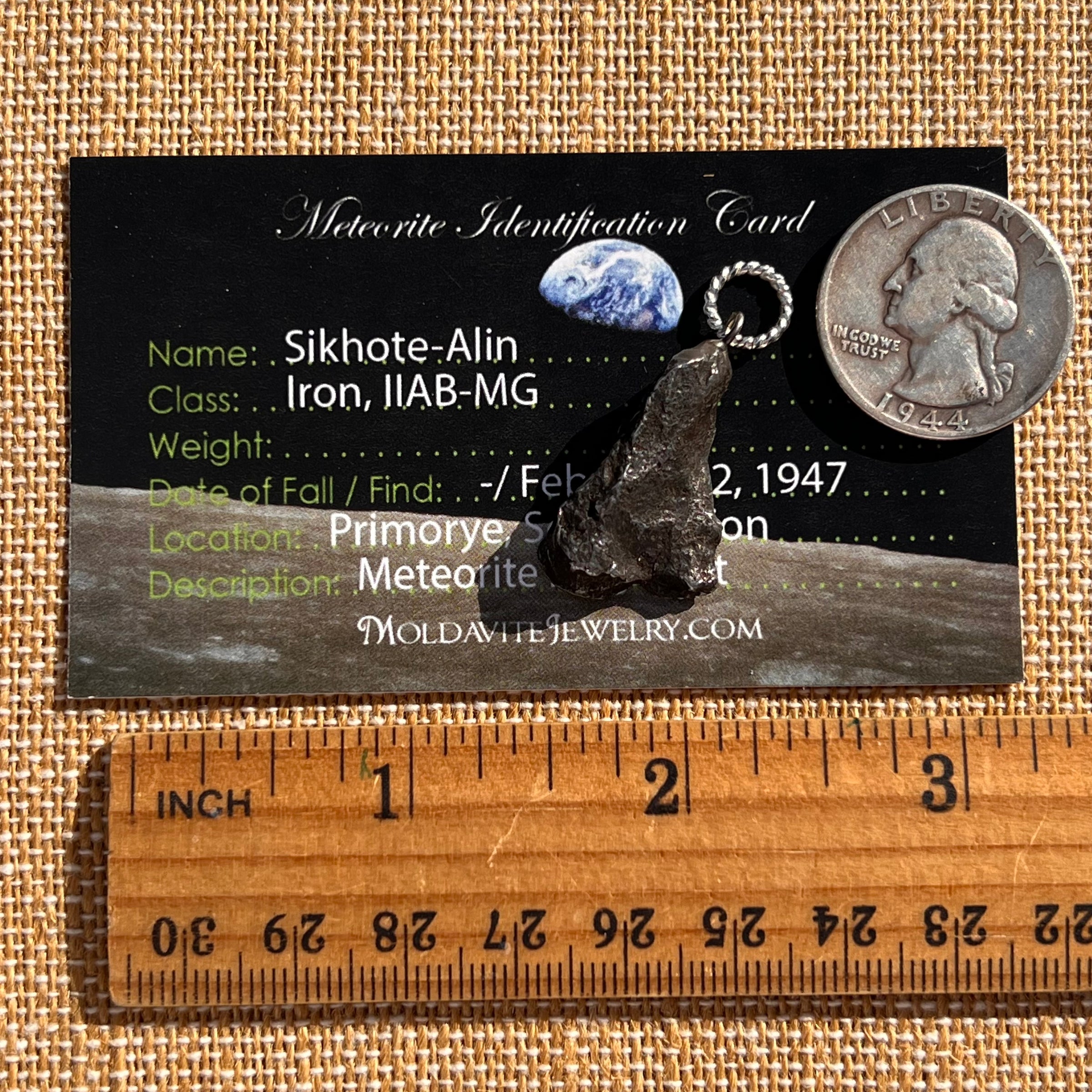 Sikhote Alin Meteorite Pendant Sterling Silver #7404-Moldavite Life