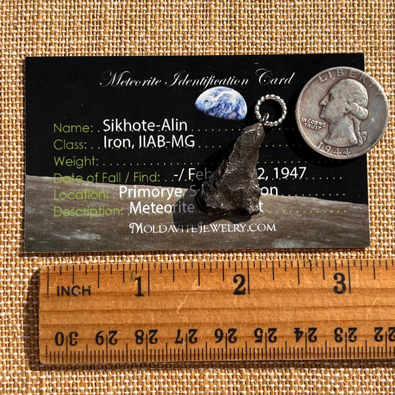 Sikhote Alin Meteorite Pendant Sterling Silver #7404-Moldavite Life