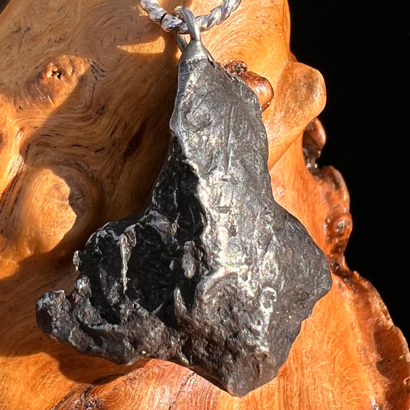 Sikhote Alin Meteorite Pendant Sterling Silver #7405-Moldavite Life