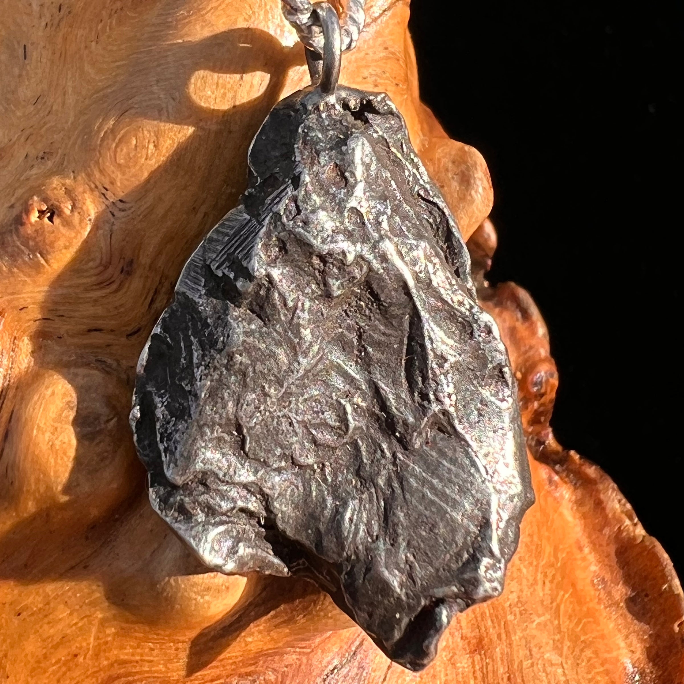 Sikhote Alin Meteorite Pendant Sterling Silver #7406-Moldavite Life