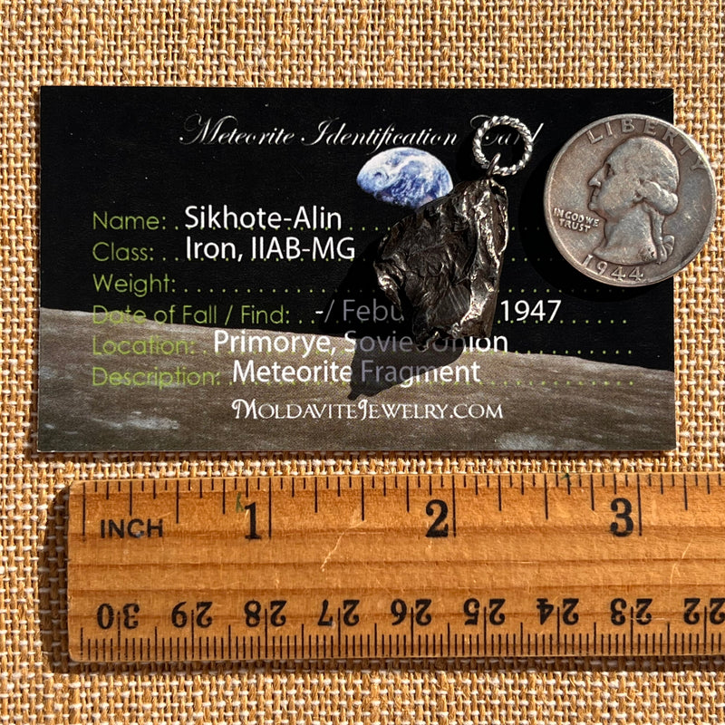 Sikhote Alin Meteorite Pendant Sterling Silver #7406-Moldavite Life