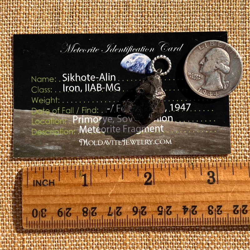 Sikhote Alin Meteorite Pendant Sterling Silver #7407-Moldavite Life
