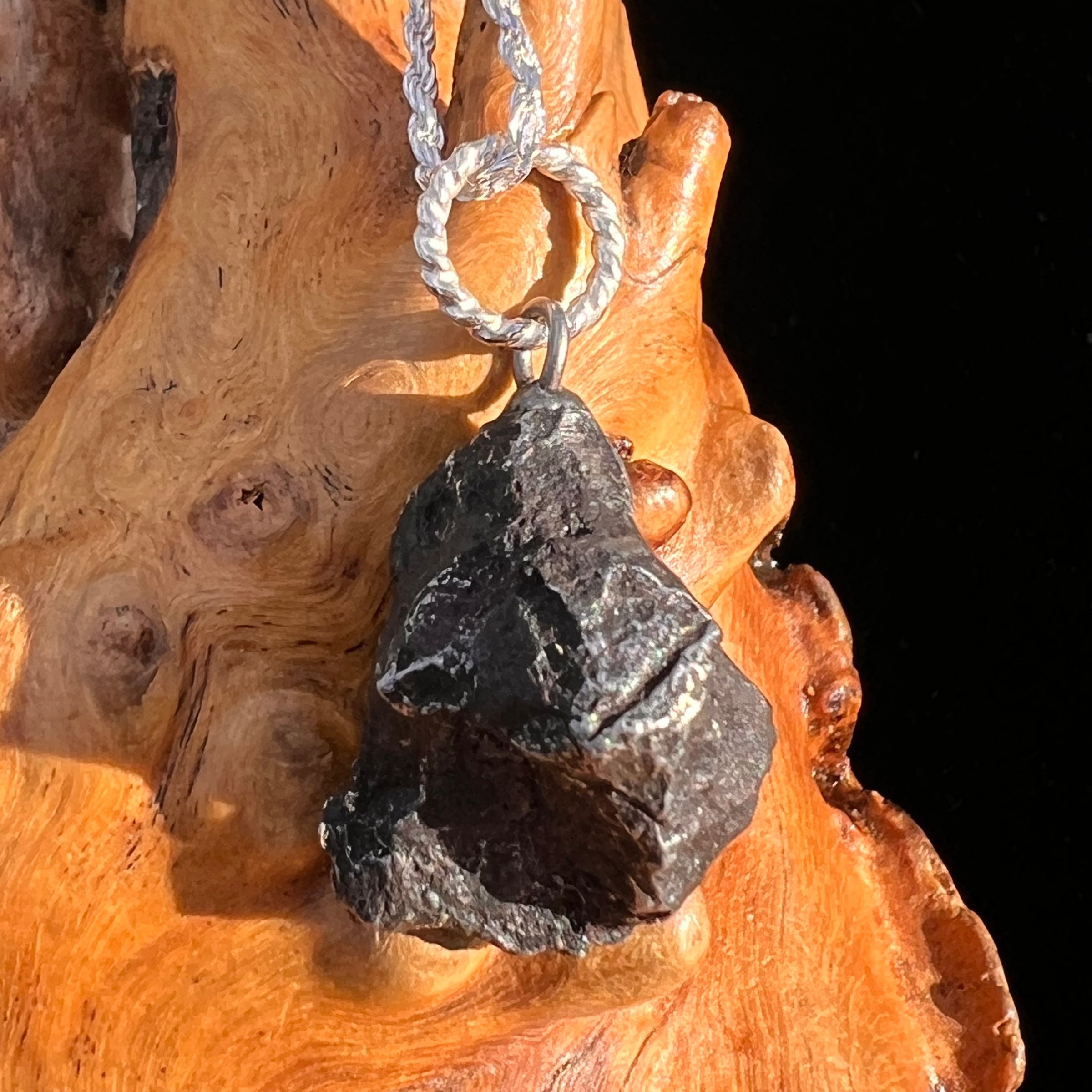 Sikhote Alin Meteorite Pendant Sterling Silver #7407-Moldavite Life